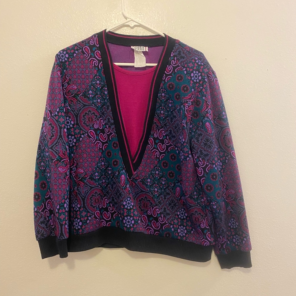 Cricket Lane Vintage Paisley Knit Top